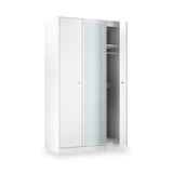 Bennet-Tall-Triple-Mirrored-Wardrobe-White from Roseland Furniture