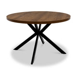 Rivera-120cm-round-dining-table-dark-oak from Roseland Furniture