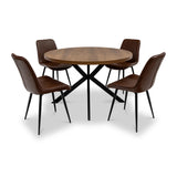 Rivera-120cm-round-dining-table-dark-oak from Roseland Furniture