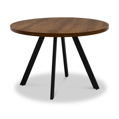 Brooks 110cm Dark Oak Round Dining Table