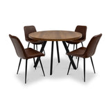 Brooks-107cm-round-dining-table-dark from Roseland Furniture