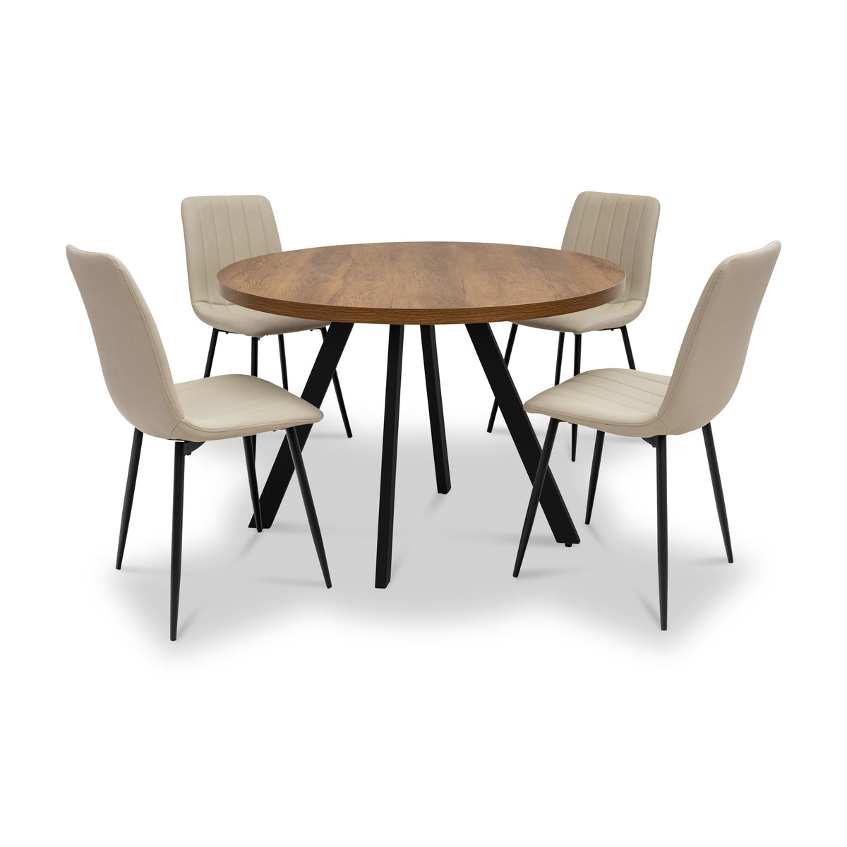 Brooks-107cm-round-dining-table-dark from Roseland Furniture