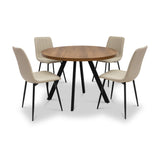 Brooks-107cm-round-dining-table-dark from Roseland Furniture