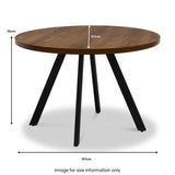 Brooks-107cm-round-dining-table-dark from Roseland Furniture