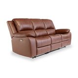 Selma-Leather-Electric-3-Seater-Sofa-Tan from Roseland Furniture