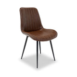 Effie-faux-leather-dining-chair-brown from Roseland Furniture