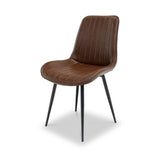 Effie-faux-leather-dining-chair-brown from Roseland Furniture