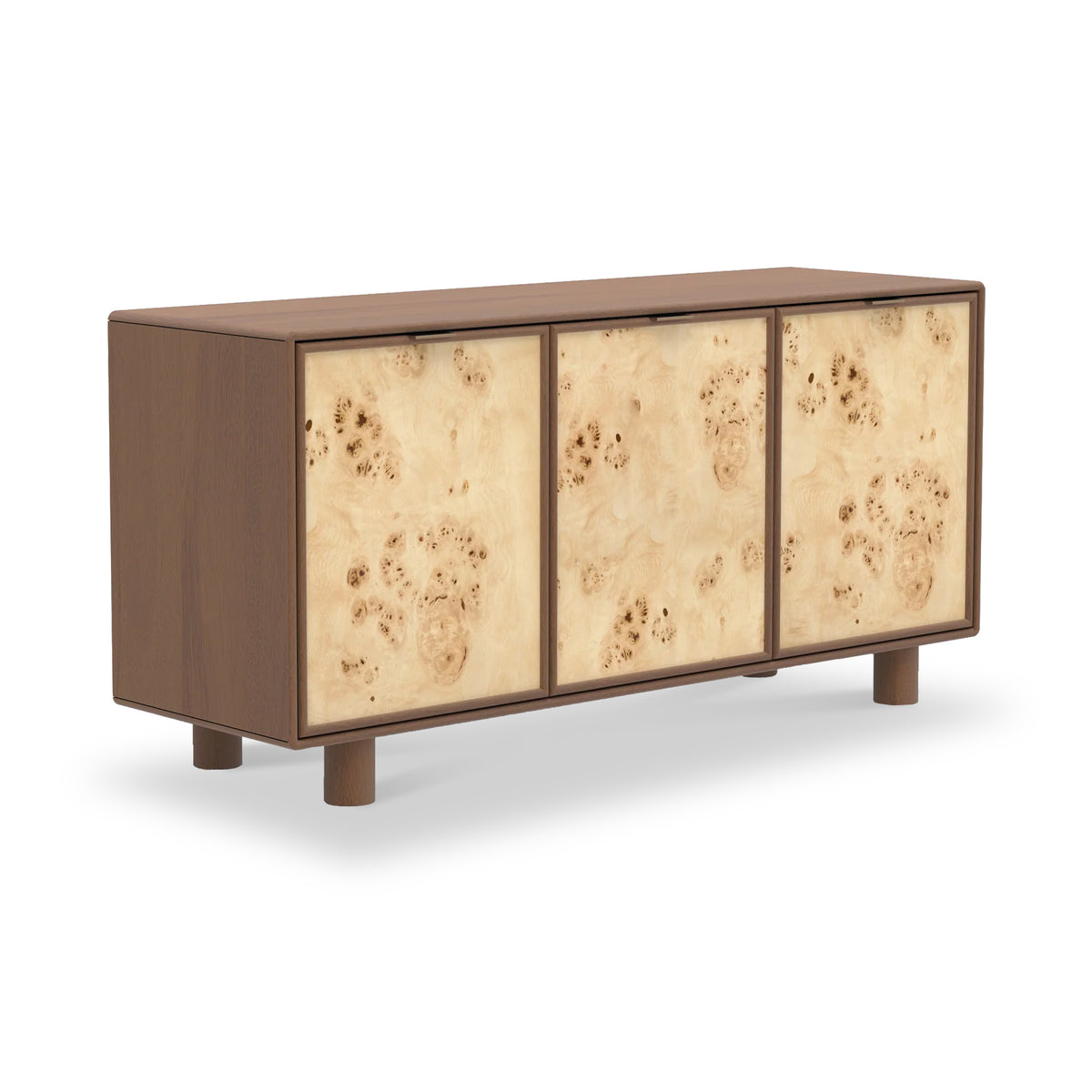 Blaire Mango Wood 3 Door Sideboard Walnut from Roseland Furniture