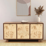 Blaire Mango Wood 3 Door Sideboard Walnut from Roseland Furniture