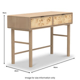 Blaire Mango Wood 2 Drawer Console Table Natural from Roseland Furniture