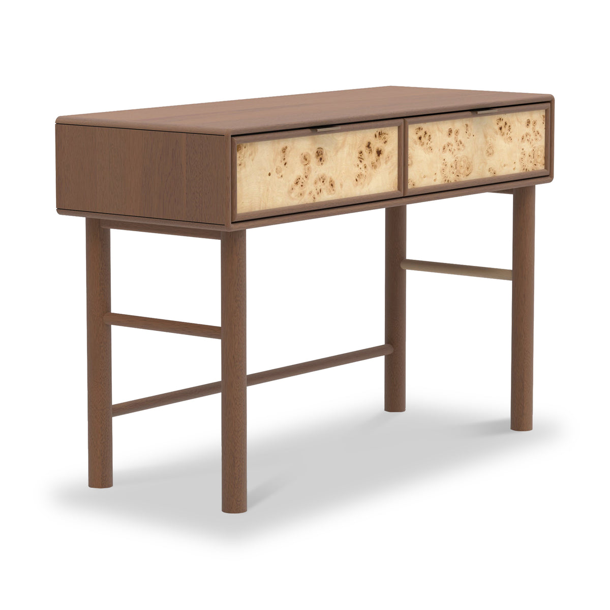 Blaire Mango Wood 2 Drawer Console Table Walnut from Roseland Furniture