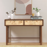 Blaire Mango Wood 2 Drawer Console Table Walnut from Roseland Furniture