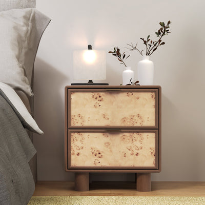 Blaire Mango Wood 2 Drawer Bedside Table