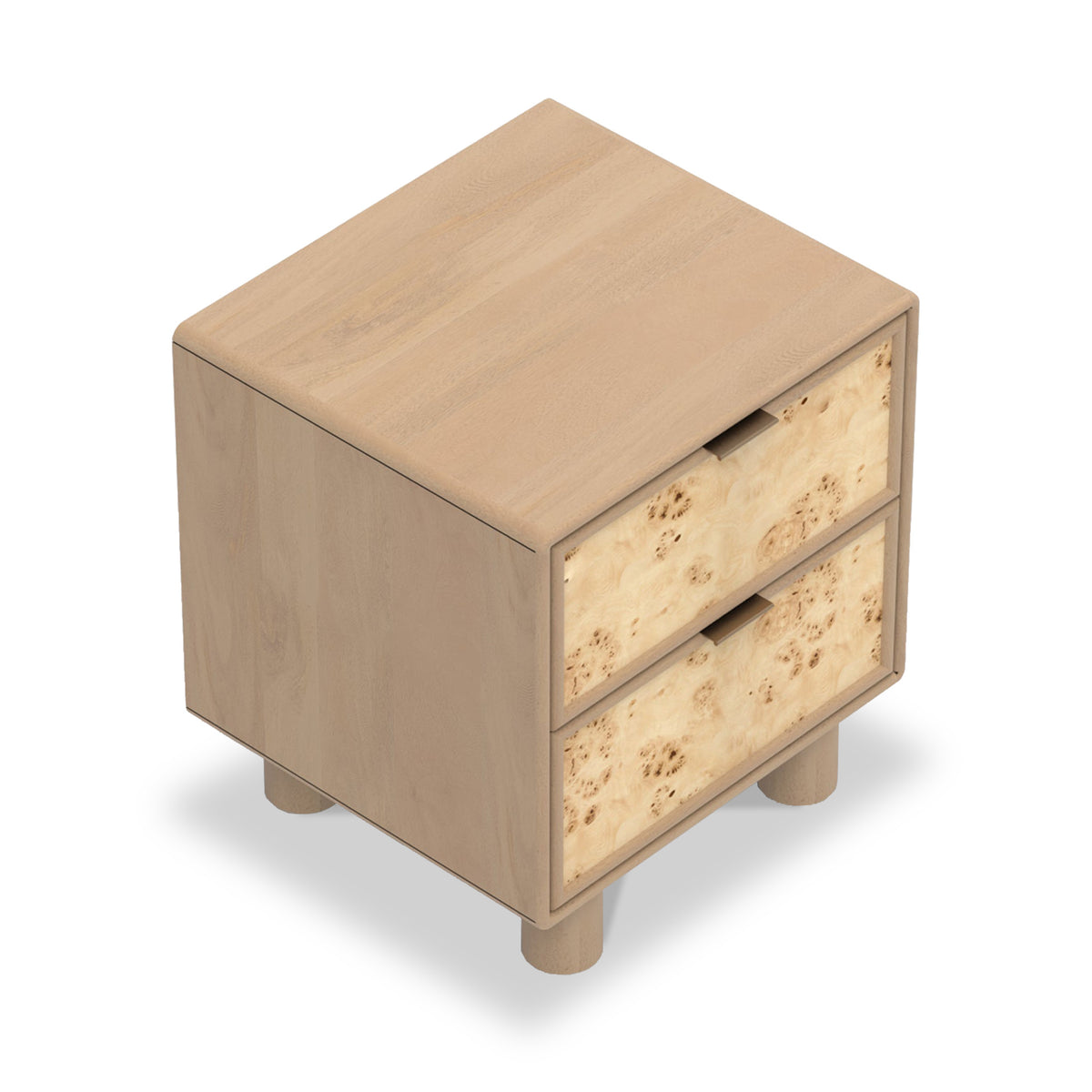 Blaire Mango Wood 2 Drawer Bedside Natural from Roseland Furniture