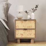 Blaire Mango Wood 2 Drawer Bedside Natural from Roseland Furniture