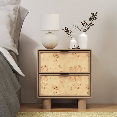 Blaire Mango Wood 2 Drawer Bedside Table