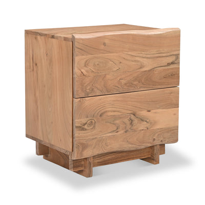 Indira Acacia 2 Drawer Bedside Table