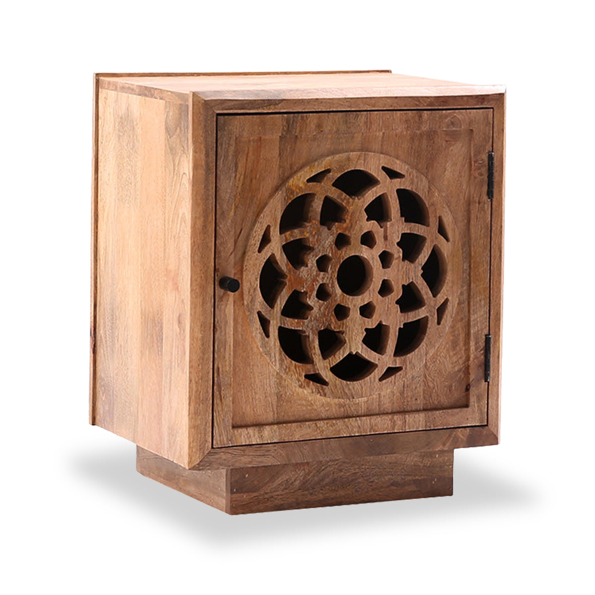 Samira Mango Wood Side Table Natural Front2 from Roseland Furniture