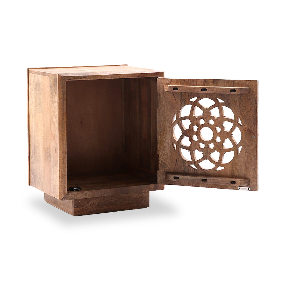 Samira Mango Wood Side Table Natural Front2 from Roseland Furniture