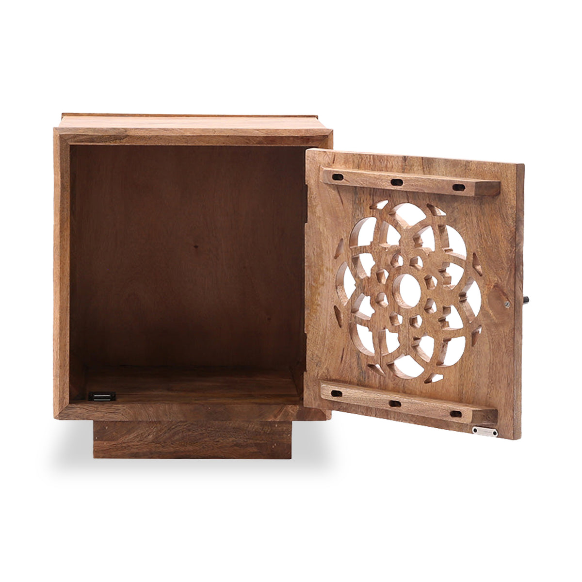 Samira Mango Wood Side Table Natural Front2 from Roseland Furniture