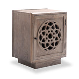 Samira Mango Wood Side Table Grey Close1 from Roseland Furniture