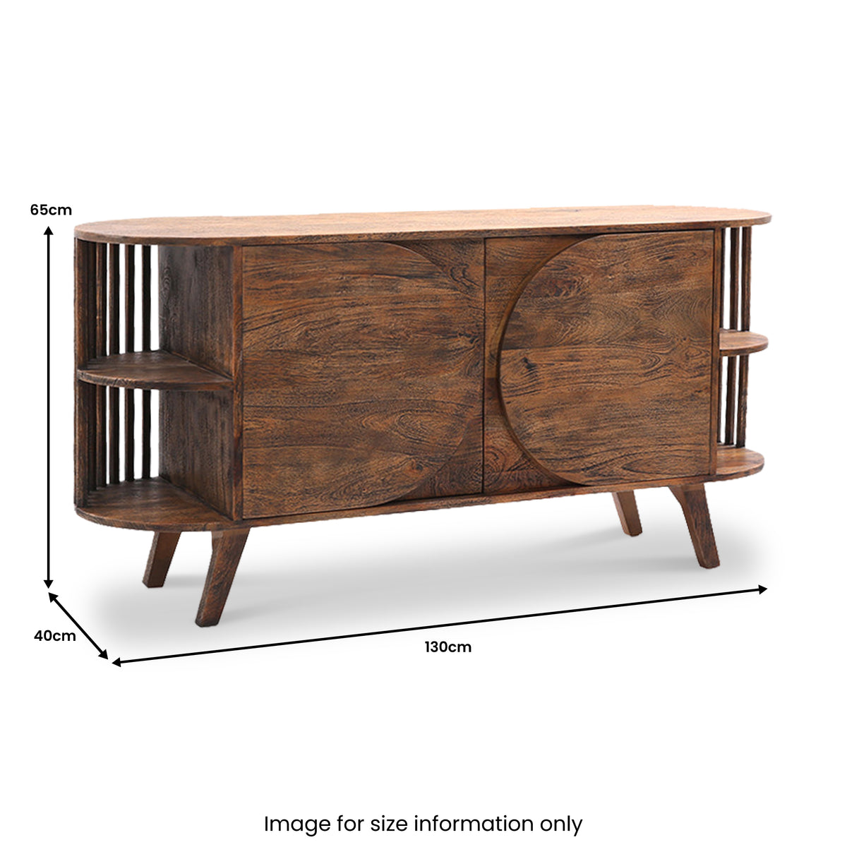 Carmel Mango Wood 2 Door Sideboard Brown Front1 from Roseland Furniture