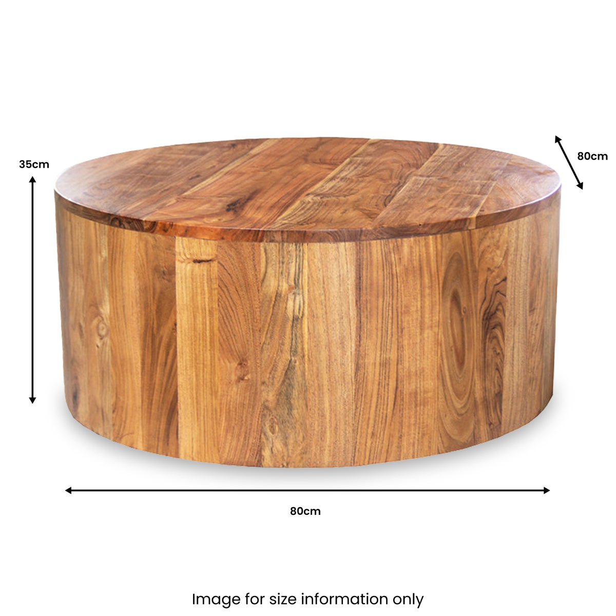 Thorne Acacia Round Coffee Table Dims from Roseland Furniture