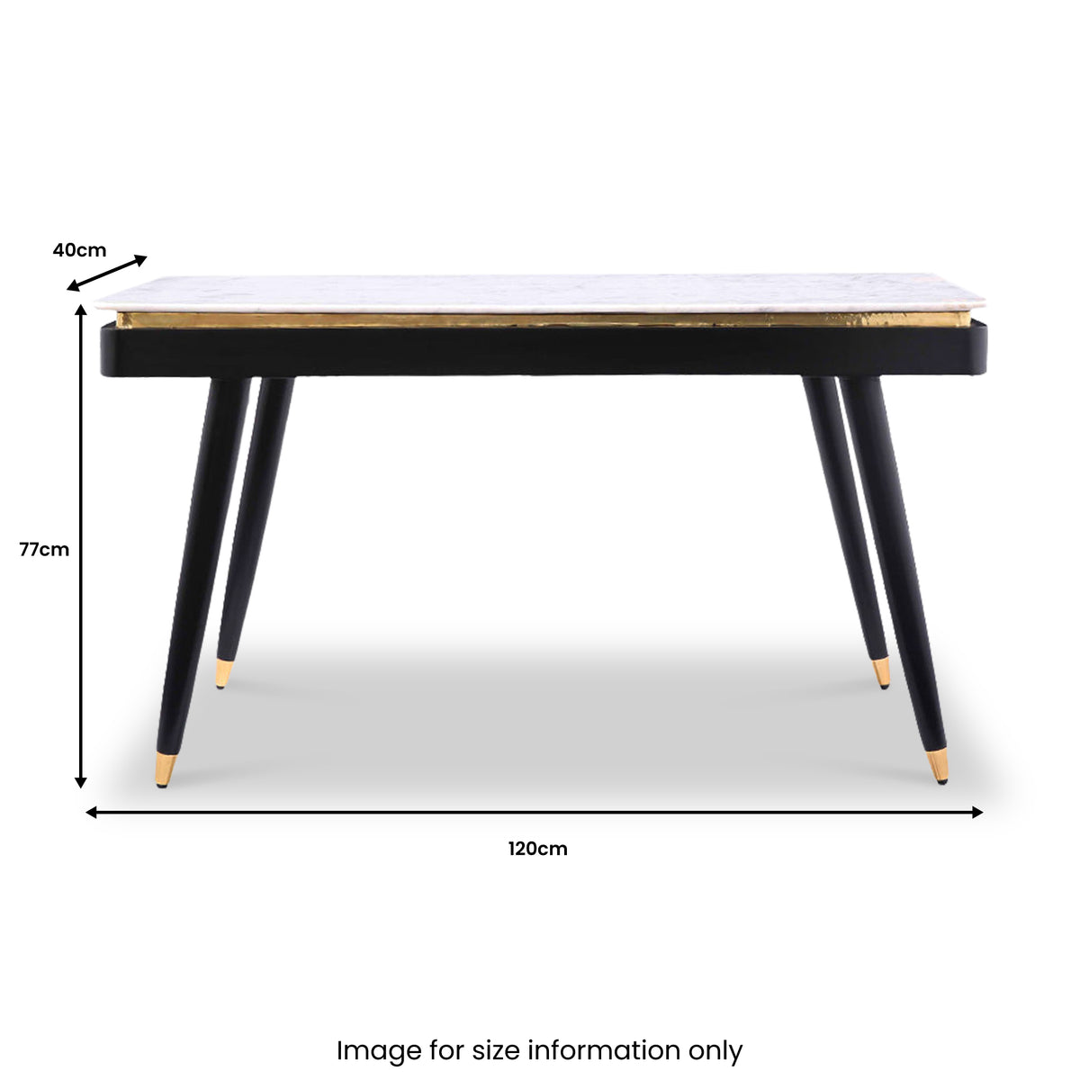 Vittoria Fluted Marble Top Console Table Dims from Roseland Furniture