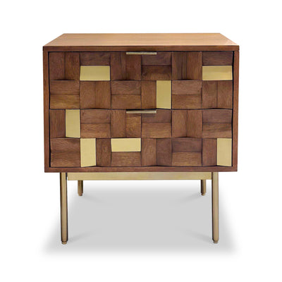 Nova Mango Wood 2 Drawer Bedside Table