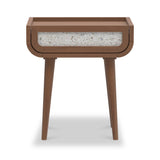 Astrid Textured Stone Inlay Bedside Table Dims from Roseland Furniture