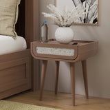 Astrid Textured Stone Inlay Bedside Table Dims from Roseland Furniture