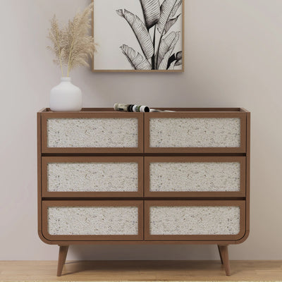 Astrid Textured Stone Inlay 6 Drawer Chest