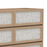 Astrid Textured Stone Inlay 6 Drawer Chest Natural Close1 from Roseland Furniture