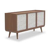 Astrid Textured Stone Inlay Large Sideboard Walnut Close1 from Roseland Furniture