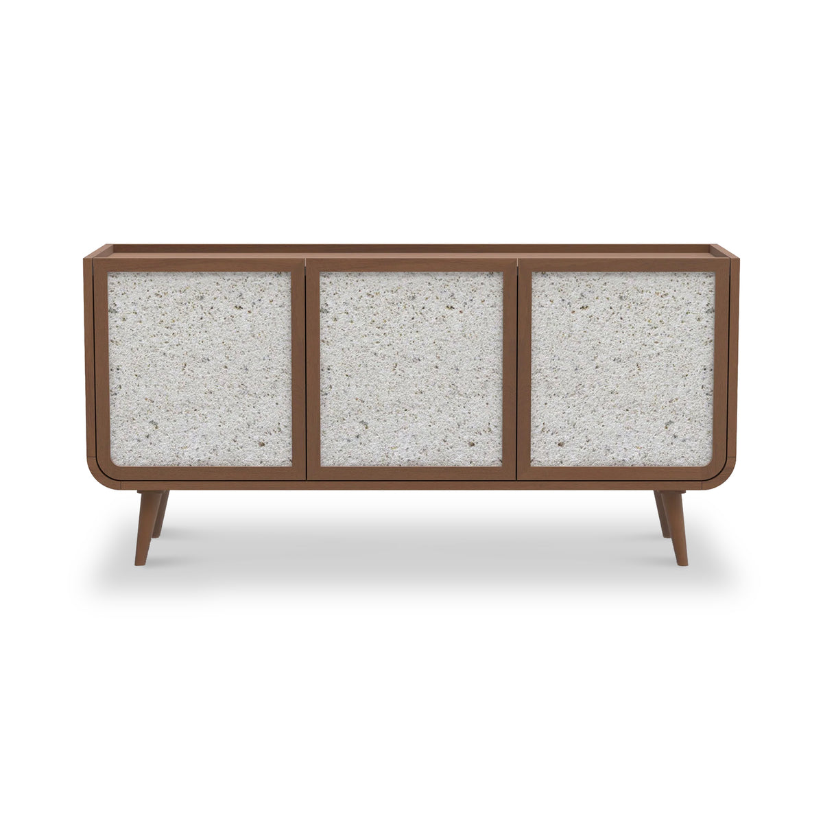 Astrid Textured Stone Inlay Large Sideboard Walnut Close1 from Roseland Furniture