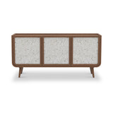 Astrid Textured Stone Inlay Large Sideboard Walnut Close1 from Roseland Furniture