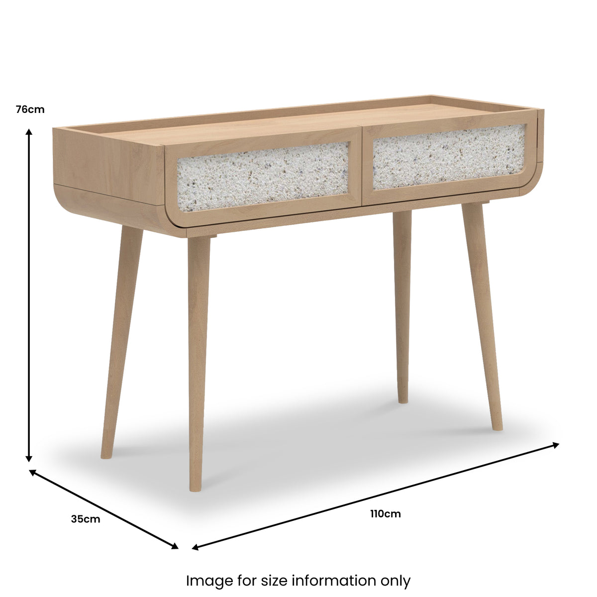 Astrid Textured Stone Inlay Console Table Dims from Roseland Furniture