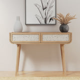 Astrid Textured Stone Inlay Console Table Dims from Roseland Furniture