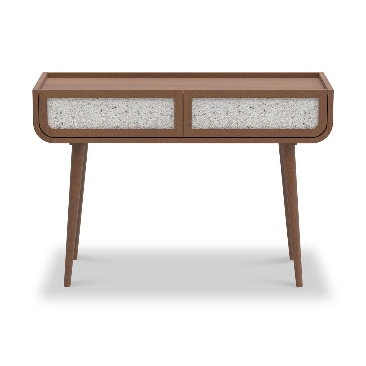 Astrid Textured Stone Inlay Console Table Walnut Front1 from Roseland Furniture