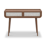 Astrid Textured Stone Inlay Console Table Walnut Front1 from Roseland Furniture