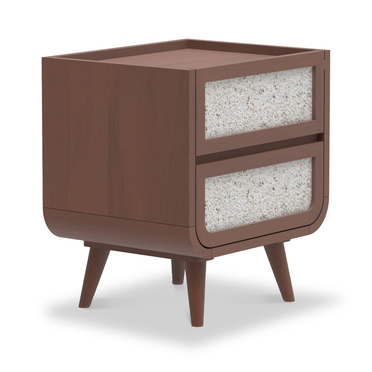 Astrid Textured Stone Inlay 2 Drawer Bedside Dims from Roseland Furniture