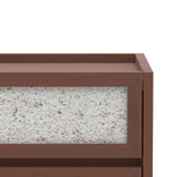 Astrid Textured Stone Inlay 2 Drawer Bedside Dims from Roseland Furniture