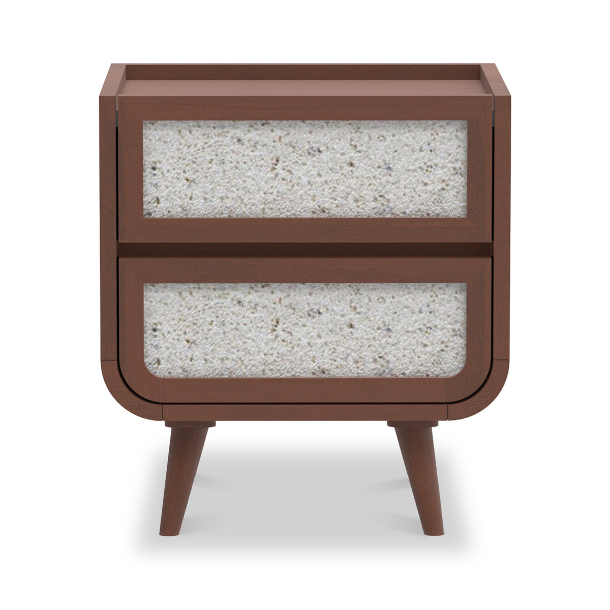 Astrid Textured Stone Inlay 2 Drawer Bedside Dims from Roseland Furniture