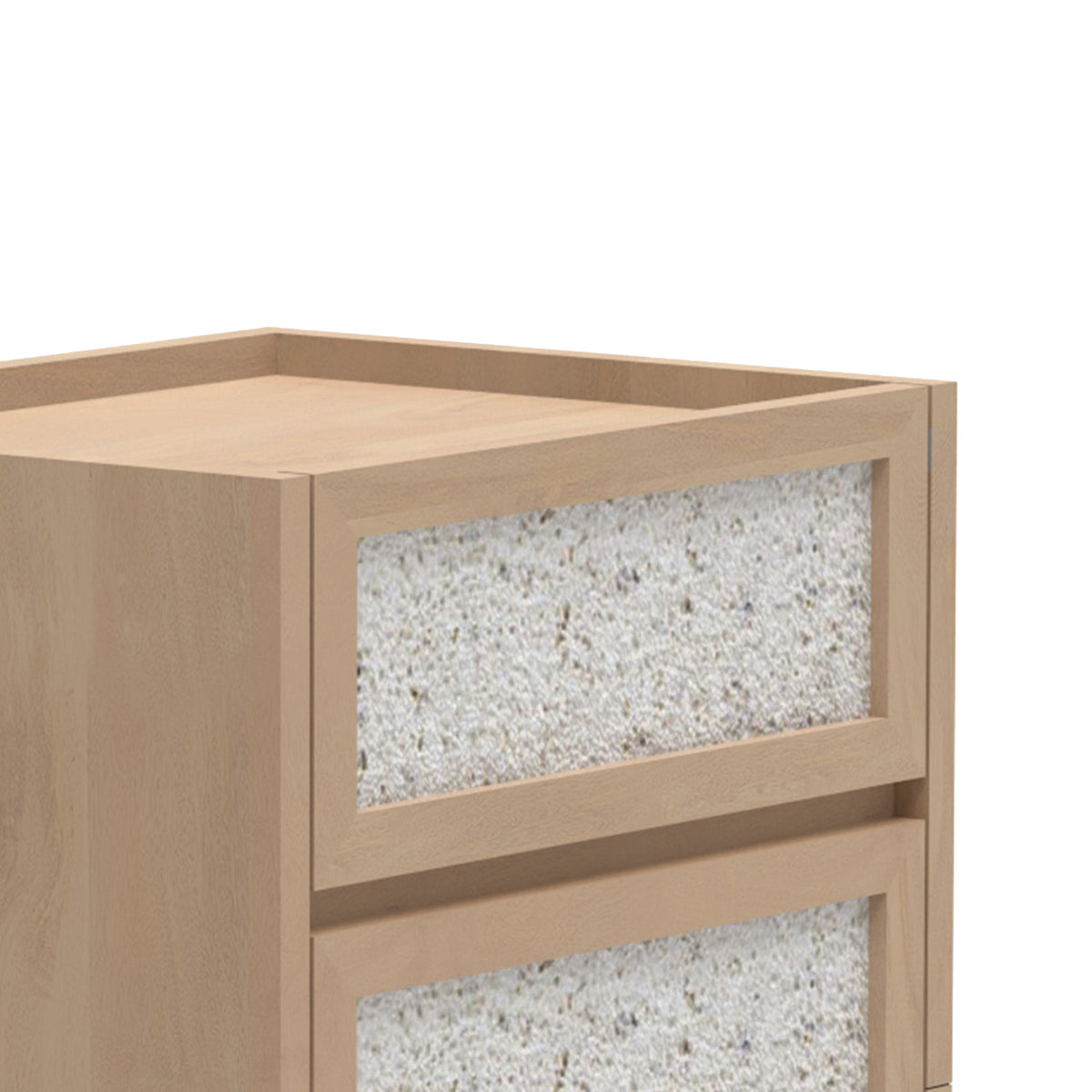 Astrid Textured Stone Inlay 2 Drawer Bedside Natural from Roseland Furniture