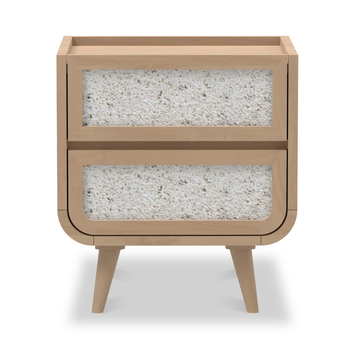 Astrid Textured Stone Inlay 2 Drawer Bedside Natural from Roseland Furniture