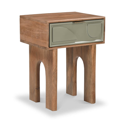 Clover Painted Mango Wood 1 Drawer Bedside Table