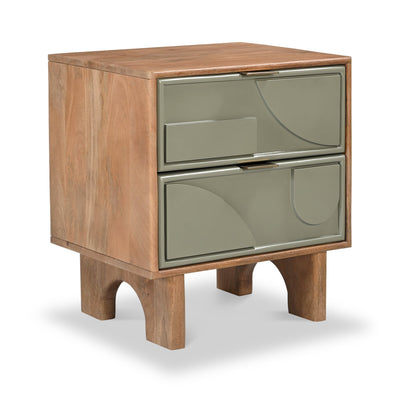 Clover Painted Mango Wood 2 Drawer Bedside Table