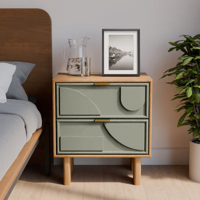 Clover Painted Mango Wood 2 Drawer Bedside Table