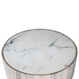 Delaney Marble Top Reeded Coffee Table from Roseland Furniture