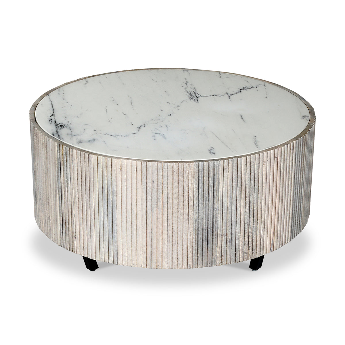 Delaney Marble Top Reeded Coffee Table from Roseland Furniture